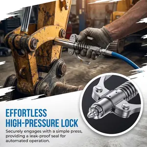 2 PCS Grease Gun Coupler,12,000 PSI High Pressure Grease Nozzle Fittings,Compatible With All 1/8" NPT Grease Guns,Release Lock Oil Nozzles for Greasing All Machinery and Equipment Filling.-YY0