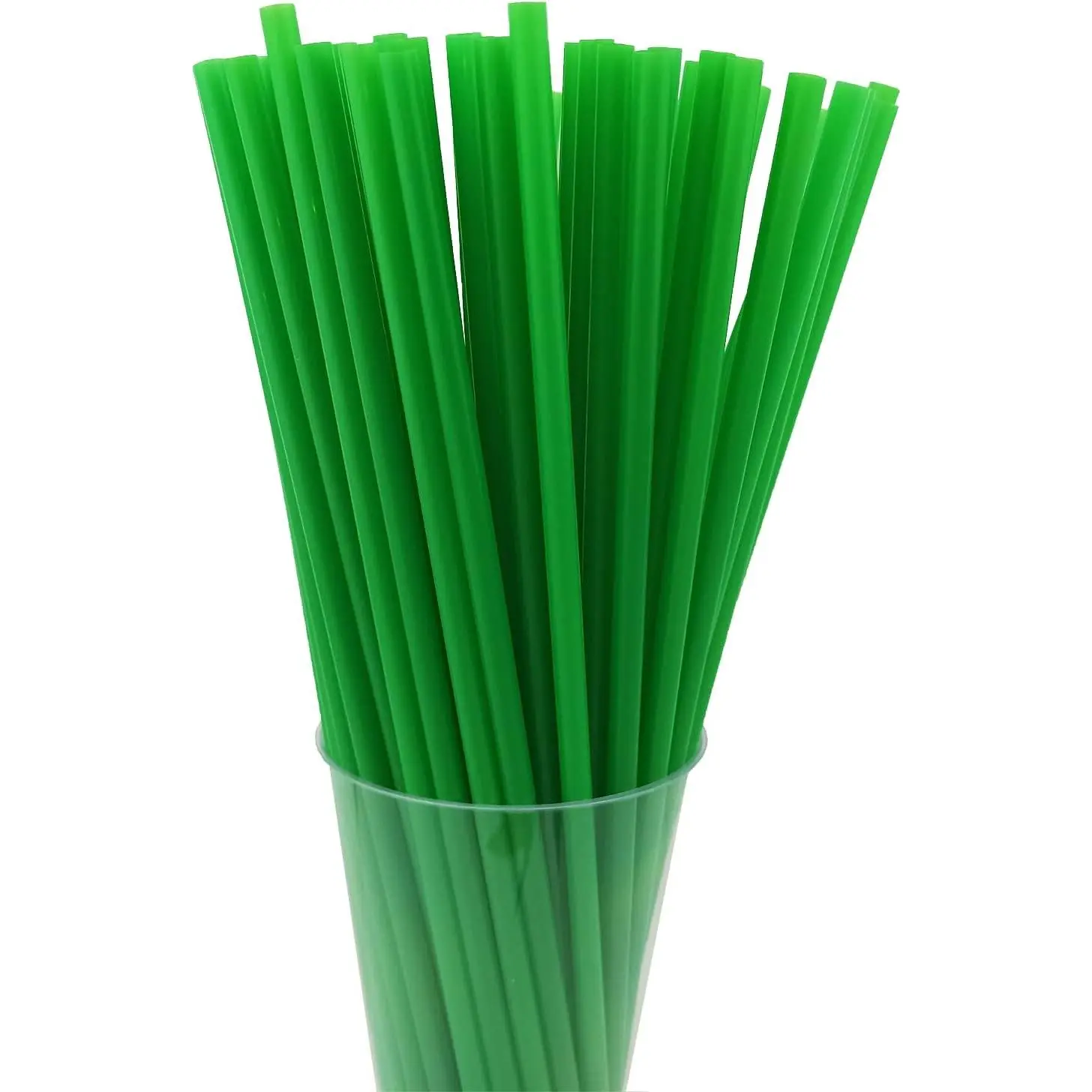 200PCS 10.2 Inches Disposable Decorative Green Plastic Straws for Birthday Wedding Cocktail Party Supplies