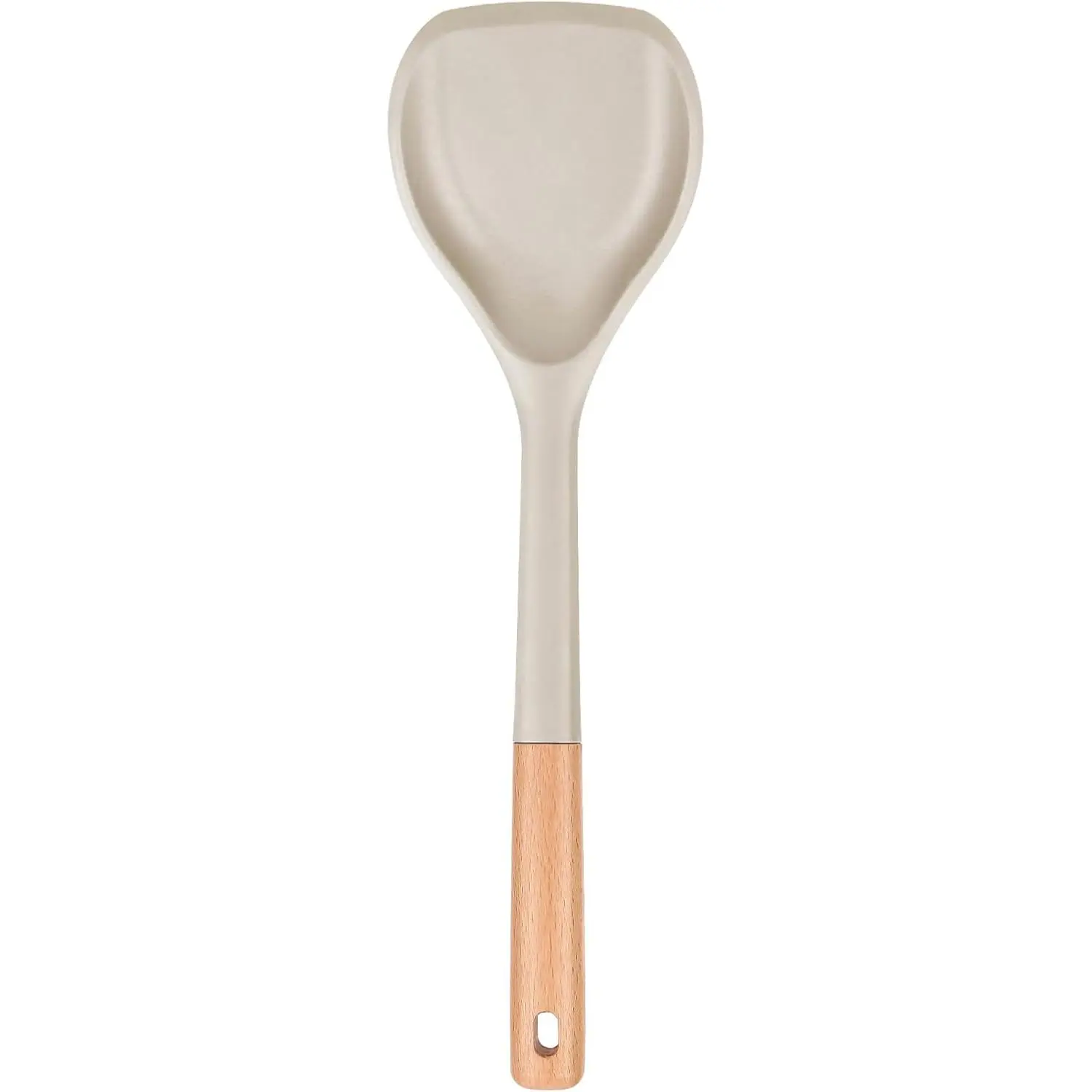 Nonstick  Spatula, Non Scratch Flexible  for Pans, Slip Resistant comfortable Wooden Handle, Heat Resistant  Kitchen Spatulas for Cooking, 13.2 Inch (Khaki)
