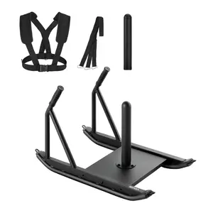 VEVOR Weight Sled, Steel Power Sled, Fitness Strength Training Sleds for Athletic Exercise Speed Improvement, Workout Fitness Equipment with Handle, Compatible with 1/2 in Weight Plates, Black