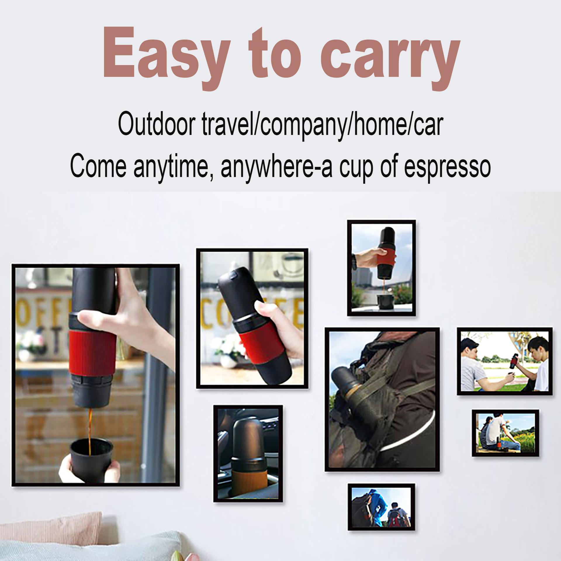 Portable hand-press coffee machine, Italian electric espresso cup, outdoor powder capsule portable coffee maker