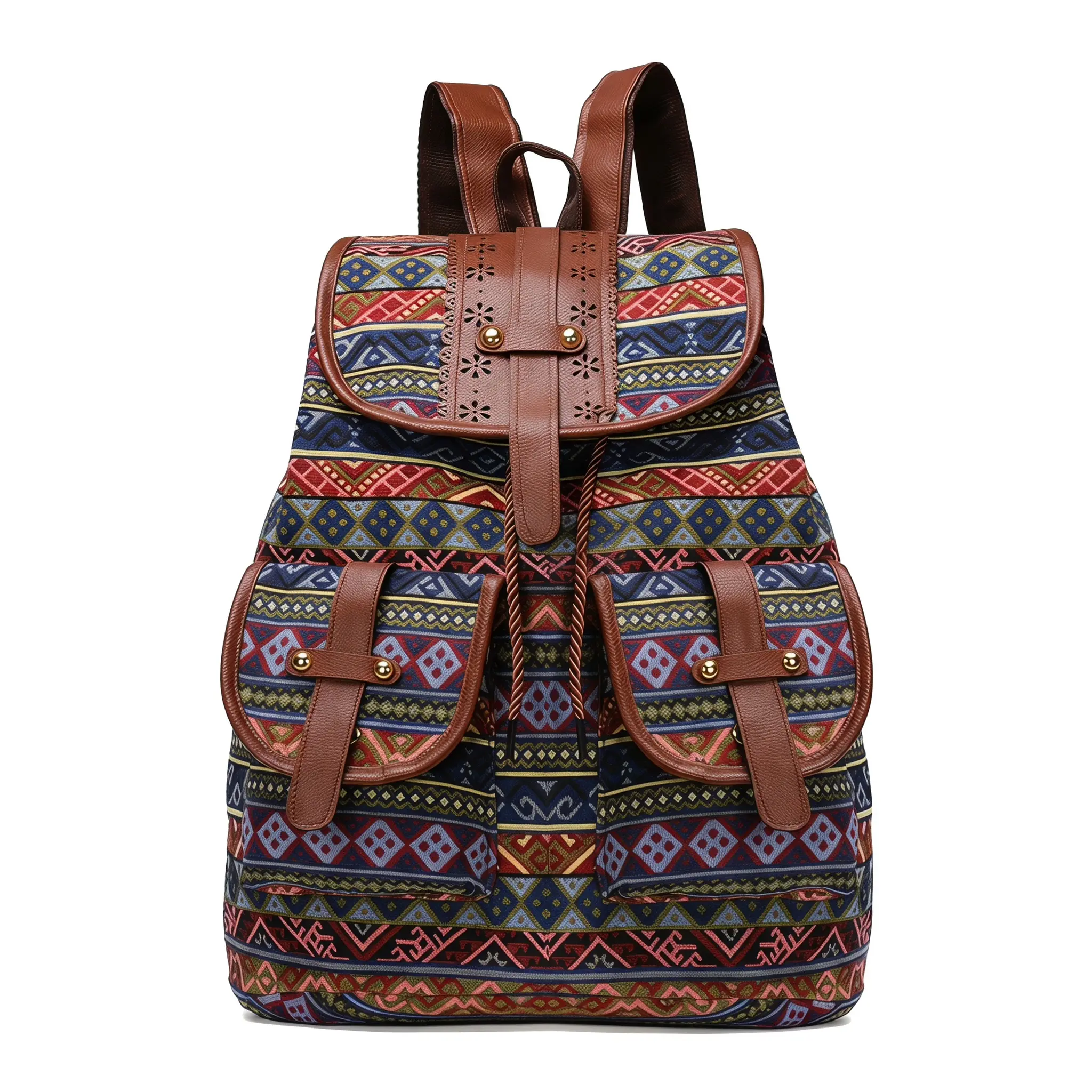 Women's Casual Striped Canvas Backpack, Small Breathable Zip Daypack for Travel & Everyday Errands, Fits 10-Inch Laptop, Curved, Even Weight Distribution, Unisex, Adjustable Shoulder Strap