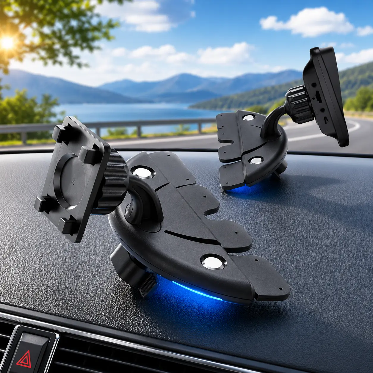CD Slot CarPlay Mount 360° Rotating Holder with Triangle Stabilization Ultra Stable CD Player Mount for CarPlay Screens GPS Dash Cam Strong Locking System