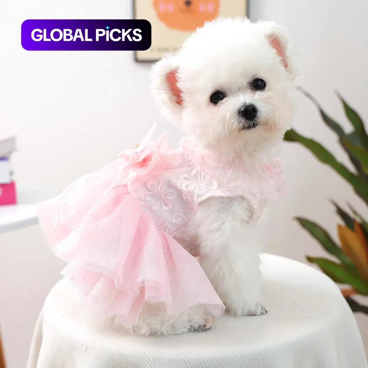 Peach Bubble Wedding Dress for Pets, Puppy, Small Dog Luxury Gown, Teddy Bichon Pomeranian Yorkie Clothes, High-End Fashion #GLOBAL PICKS