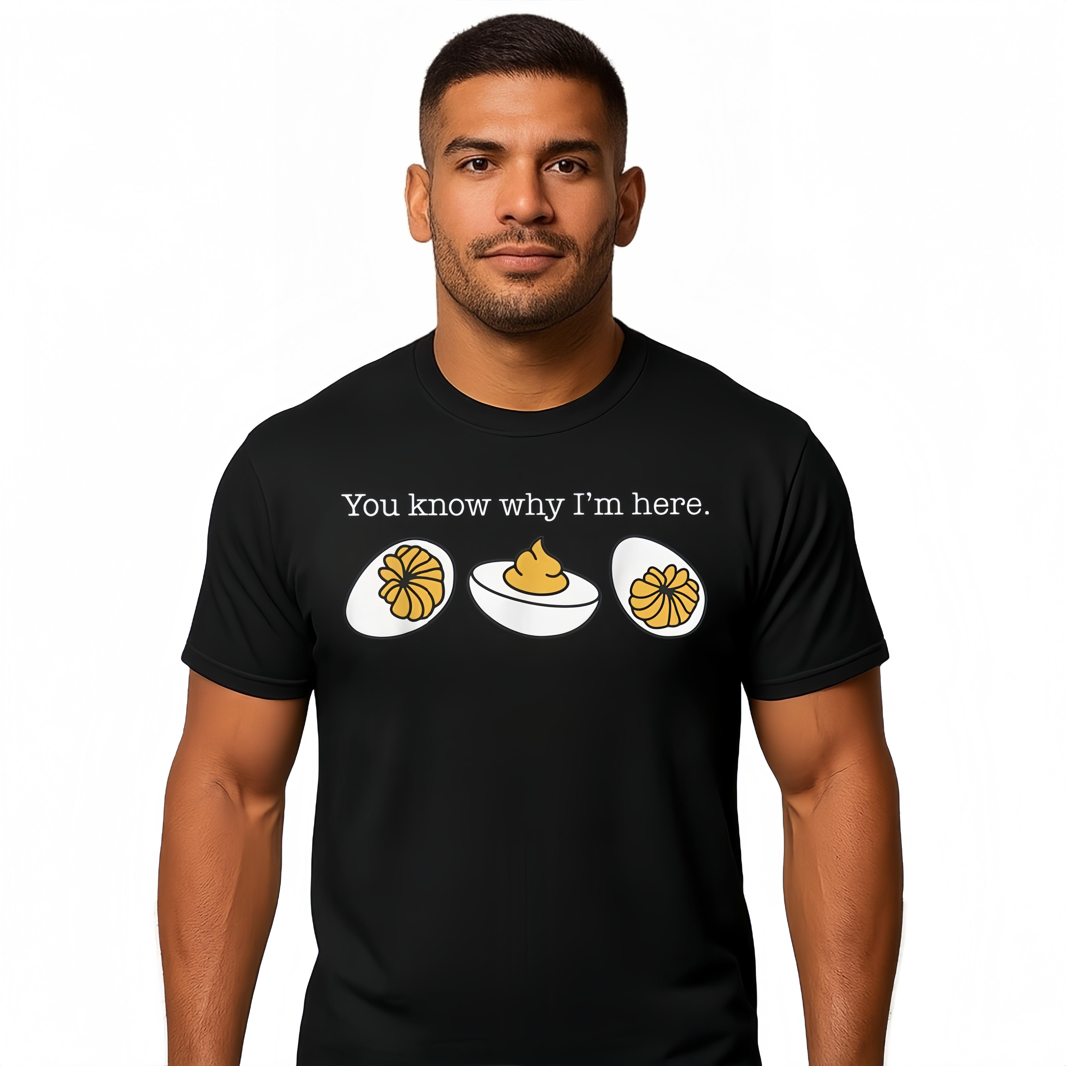 Retro Thanksgiving Dinner You Know Why I'm Here Deviled Egg T-Shirt