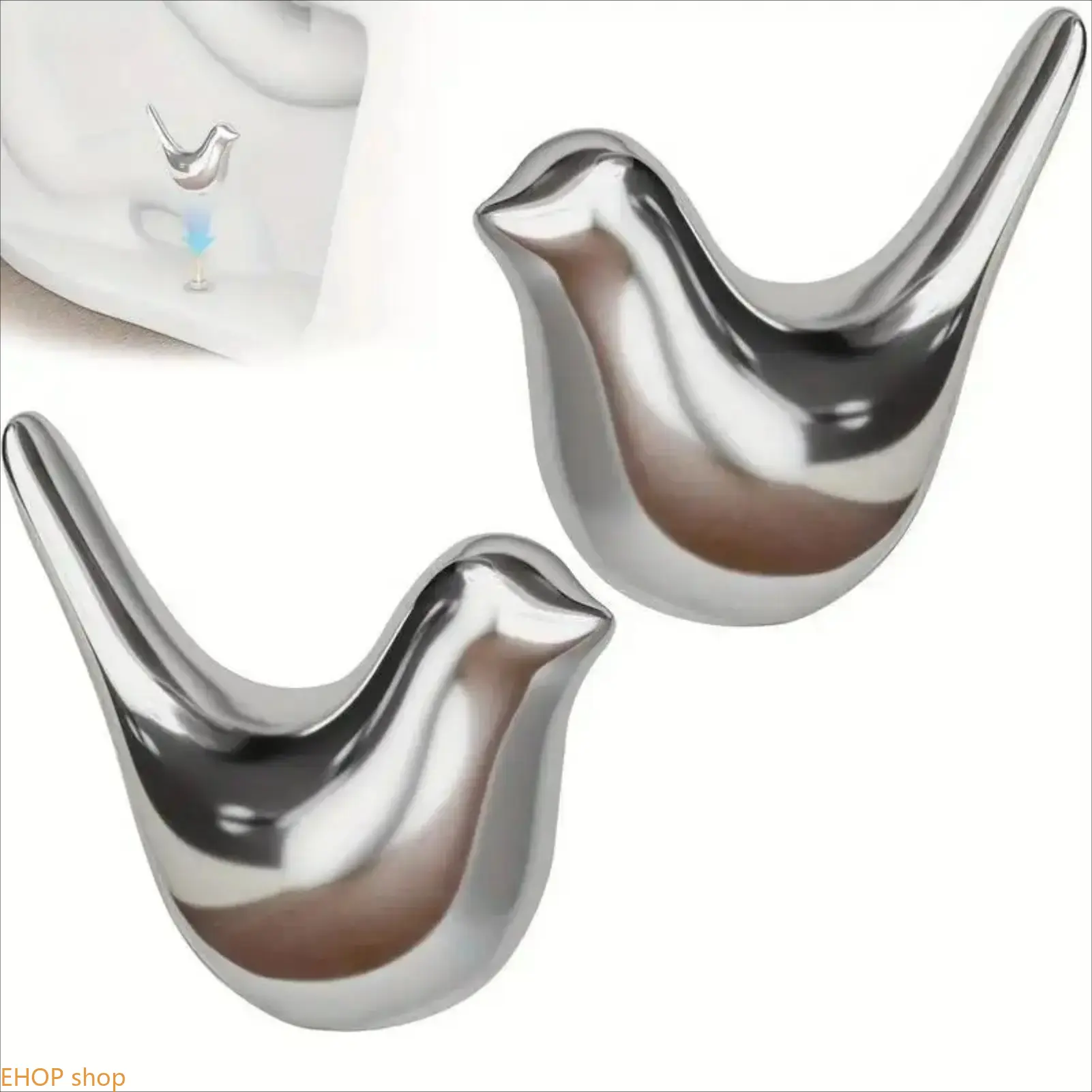 2Pcs Bird Shape Toilet Bolt Covers Decorative Rust-Resistant Screw Caps Easy Install Universal Toilet Hardware Covers for Bathroom Decor Home Renovation Toilet Accessories Daily Household Use Cute Bird Design Gift Idea
