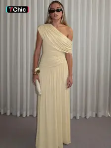 Women's One Shoulder Dress, Elegant Solid Color Dress for Party Club Dating, Evening Party Dresses, Ladies' Summer Clothes