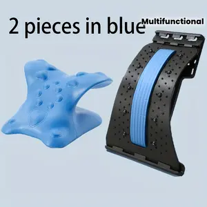 1 Waist Massage Board + 1 Neck Shoulder Corrector, C-Type Cervical Stretching Device, Multi-Functional Yoga Accessory