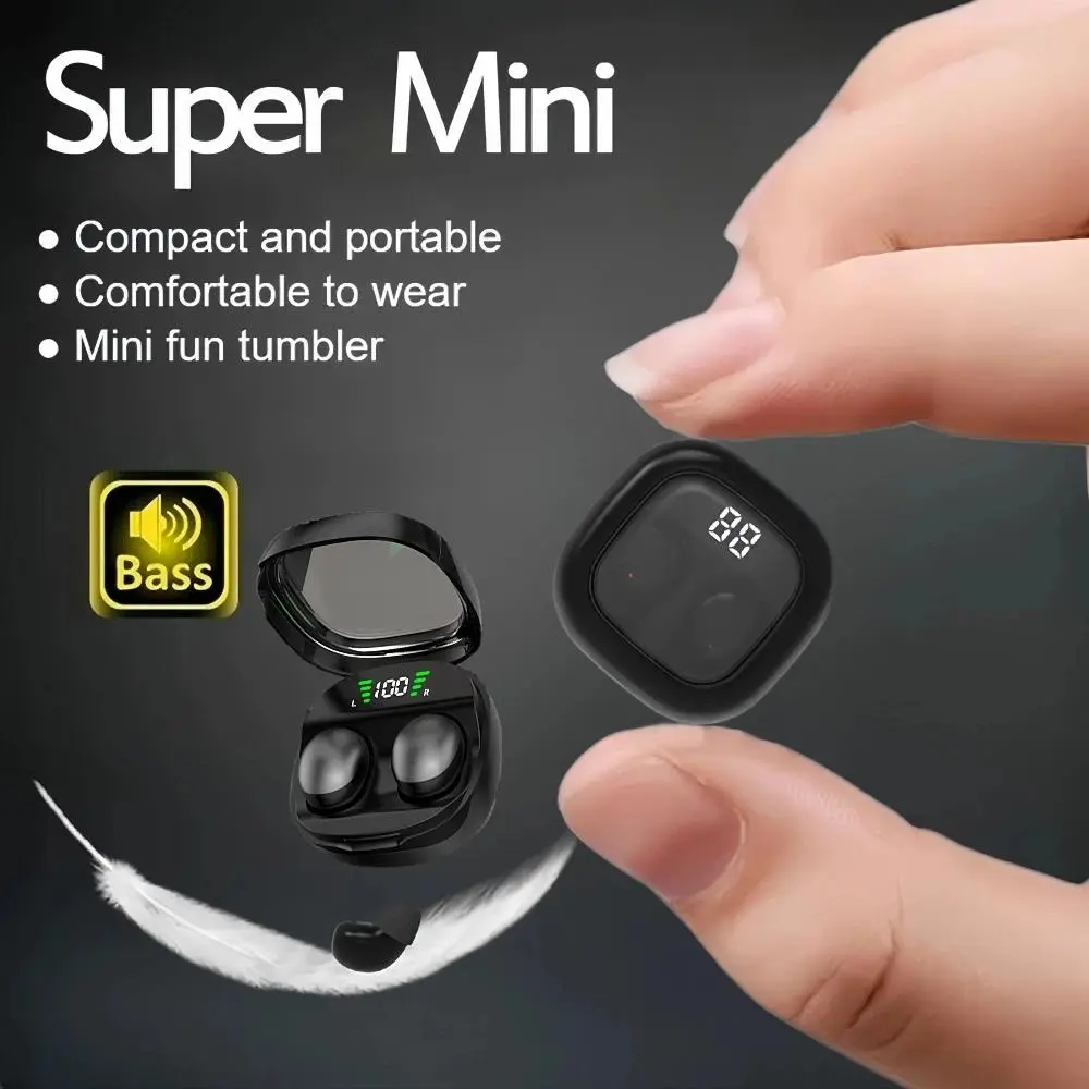 Mini 5.3 Wireless Bluetooth Earbuds, Invisible Audio Headphones with HD HIFI Bass Sound Quality, Waterproof Dustproof Electronic Earphones for Sleep & Work, with Charging Function