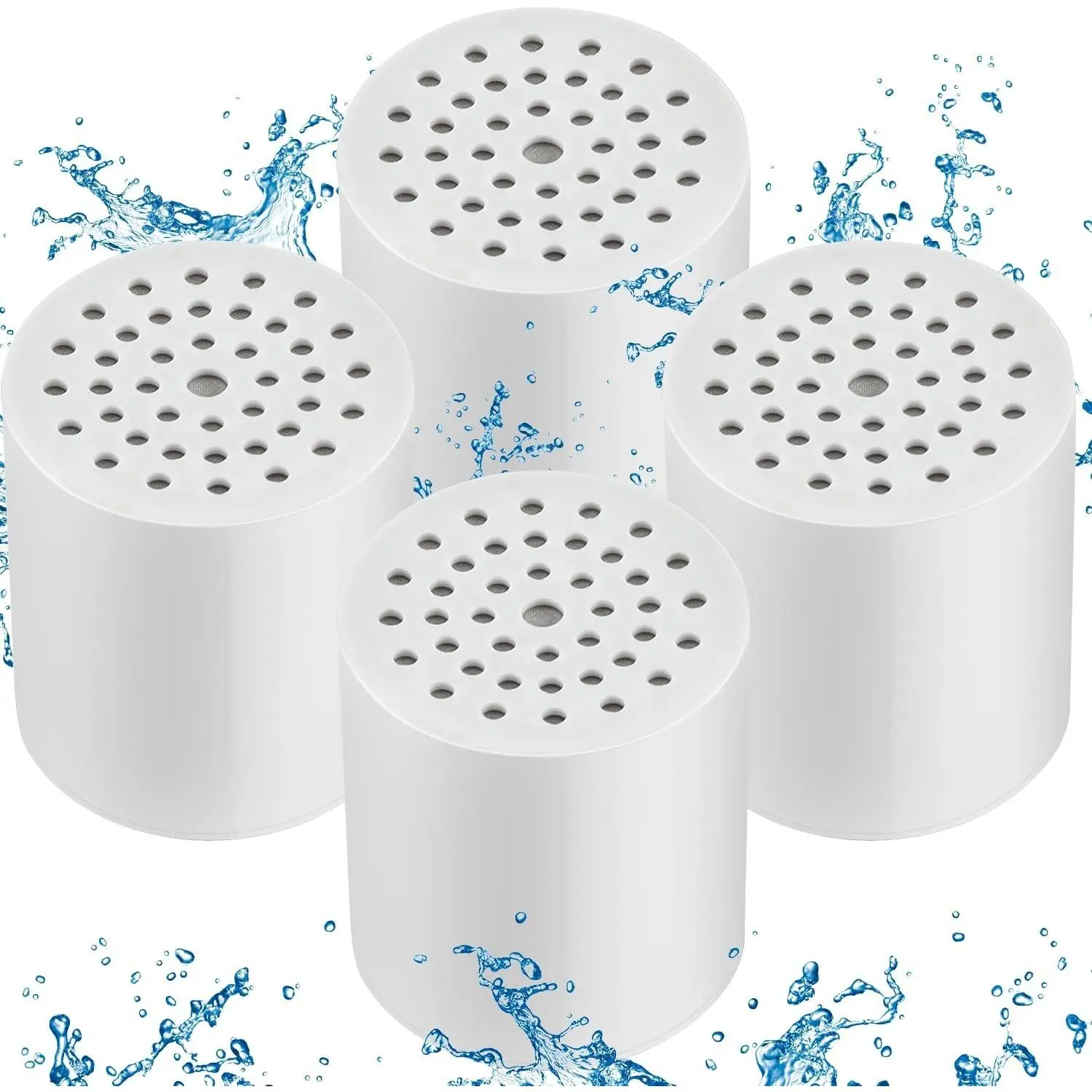 4 Pack 15 Stage Shower Filter Replacement Cartridge Filter with Vitamin C Shower Head Replacement for Hard Water
