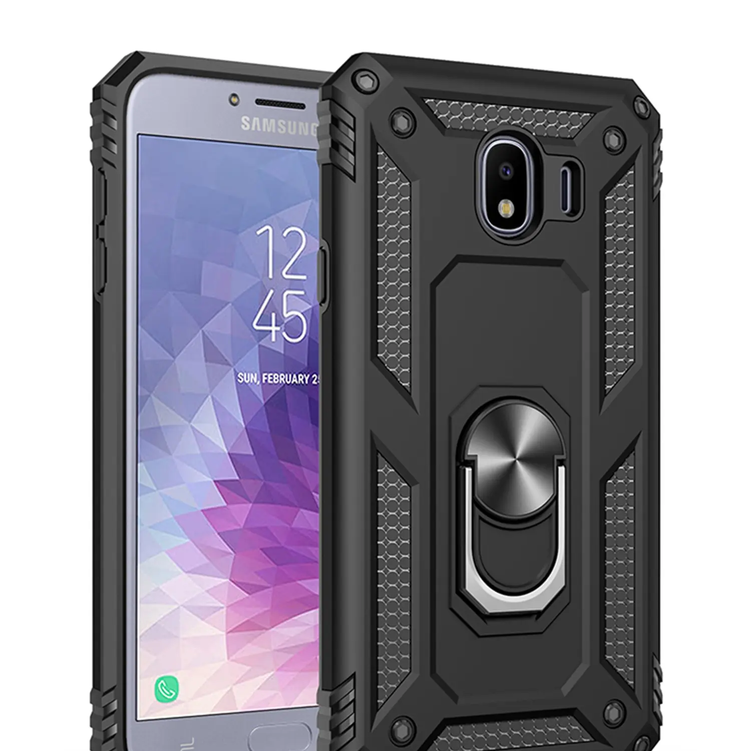 Case for Samsung Galaxy J4 2018 Shockproof Ring Stand, 360 Degree Adjustable, Anti-Slip, Thickened Reinforced, Drop-Proof for Samsung Galaxy J4 2018 Phone Case Protective Shockproof Cover