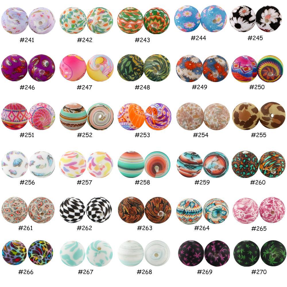 15mm Silicone Beads Kit, Bead Set, 20pcs/box DIY Galaxy Beads for Bracelet Necklace Earrings, DIY Jewelry Making Supplies for Women & Teenager, Acrylic Bead Mix Bead Assortment