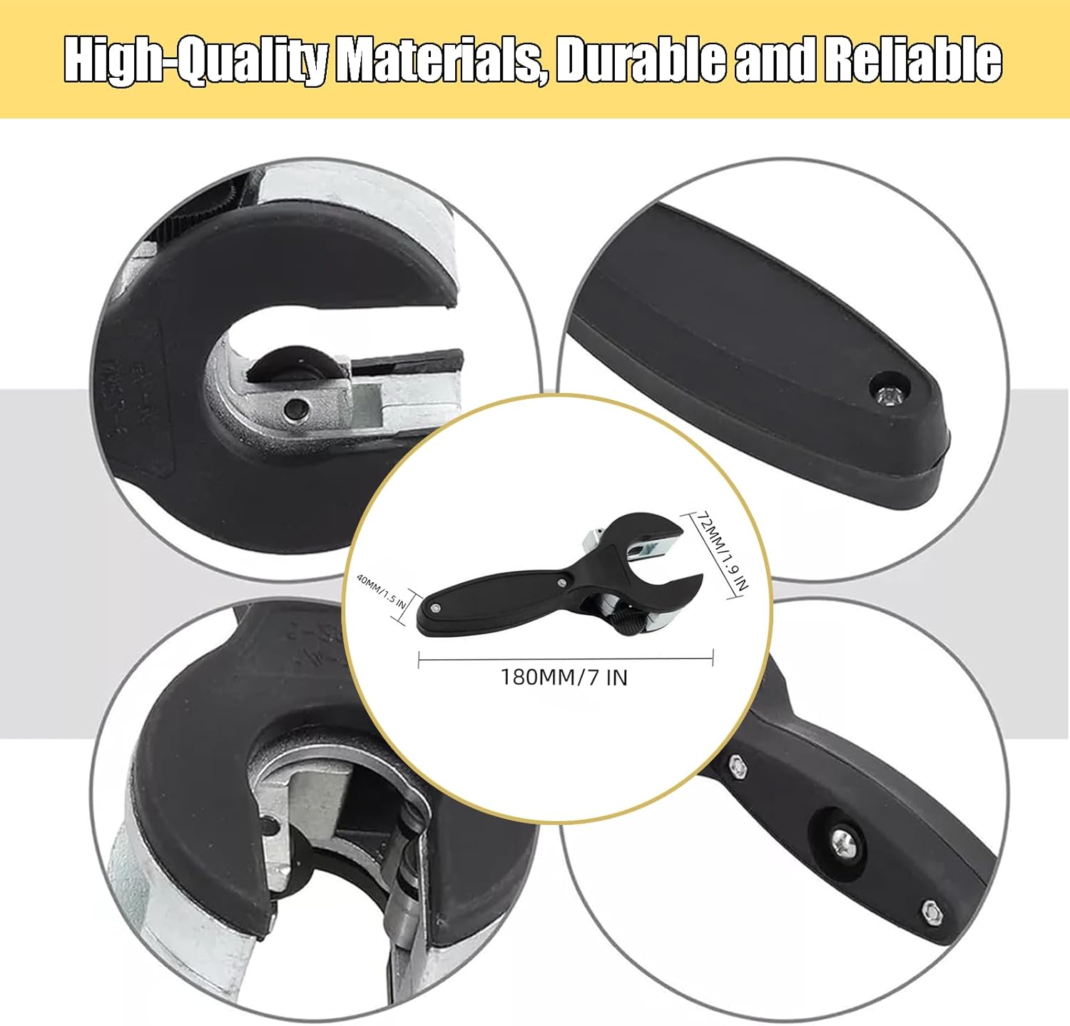 Ratcheting Tubing Cutter Heavy Duty Adjustable Pipe Cutting Tool with Replaceable Alloy Steel Blade for Copper Aluminum Iron Stainless Steel Conduit Plumbing HVAC Work (Black, 5/16" to 1-1/8")