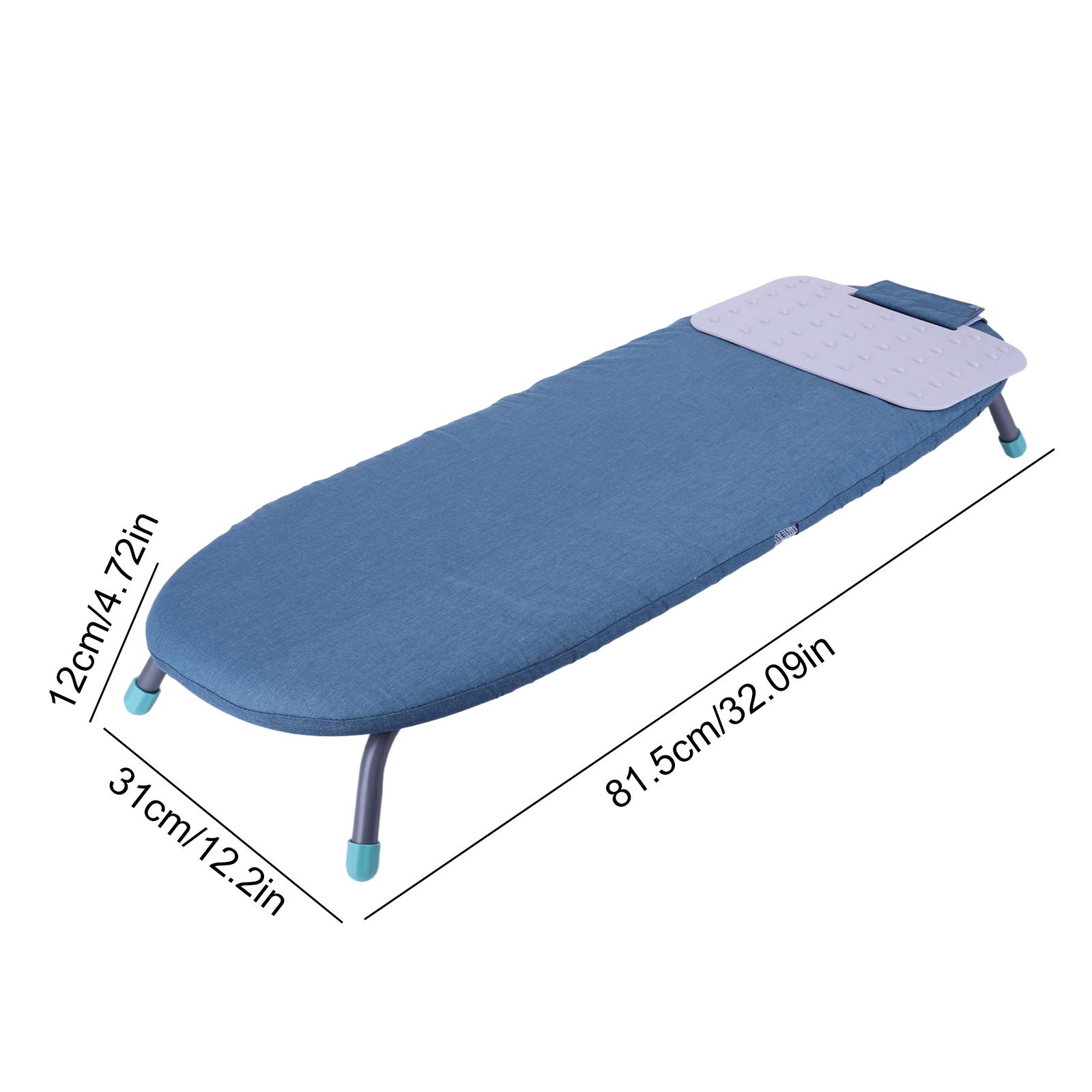 Travel Compact Ironing Table Metal Mesh Panel Space-Saving Ironing Board with Iron Mat with Non-Slip Feet Set for Dorm Rooms RVs Travel Apartments NEW