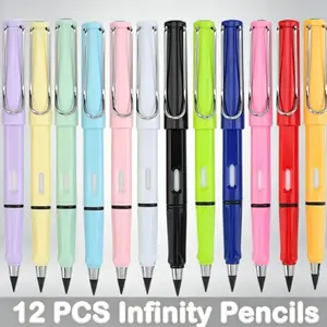 12-Pack Eternal Pencils for Students, No-Sharpening, Inkless, Durable Design, Ideal for Drawing & Writing, Eraser Included