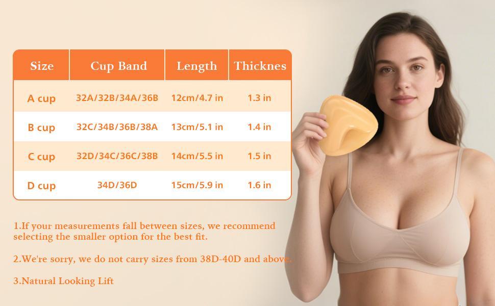 Sticky Bra Inserts Push Up for Women Reusable Stick Bra Double Sided Strapless Waterproof Adhesive Bra Pads