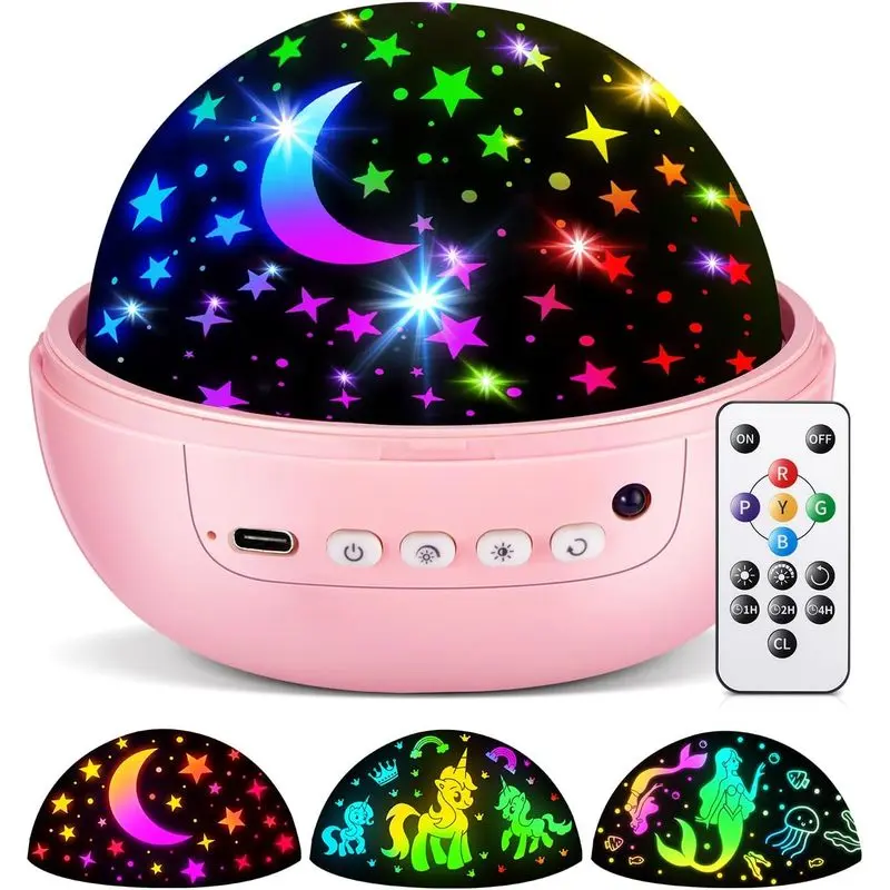 Star Projector for Kids, 3 Films+93 Colors Kids Projector Night Light| Unicorn Toys for Girls Age 4-6, 360° Rotating All Night, Remote+Dimmable+Timer, 3,4,5 Year Old Girl Gifts, Birthday, Bedroom