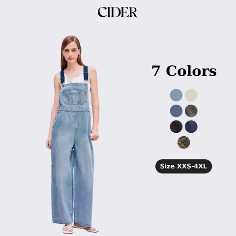 Cider Denim Buckle Wide Leg Jumpsuit