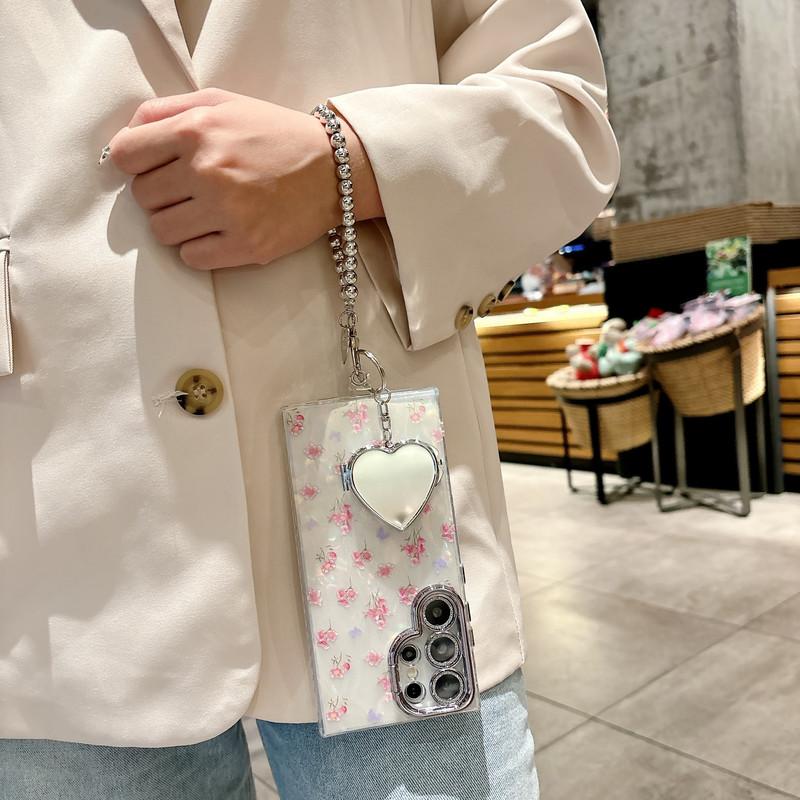 Compatible With S26/S25Ultra/S24/S23/S22 ,For iPhone 16 Pro Max/15/14/13/12,For Moto Razr 60 Ultra/50 Ultra/ 50/60  shell patterned small floral pattern lens film all inclusive protective Case HN7127