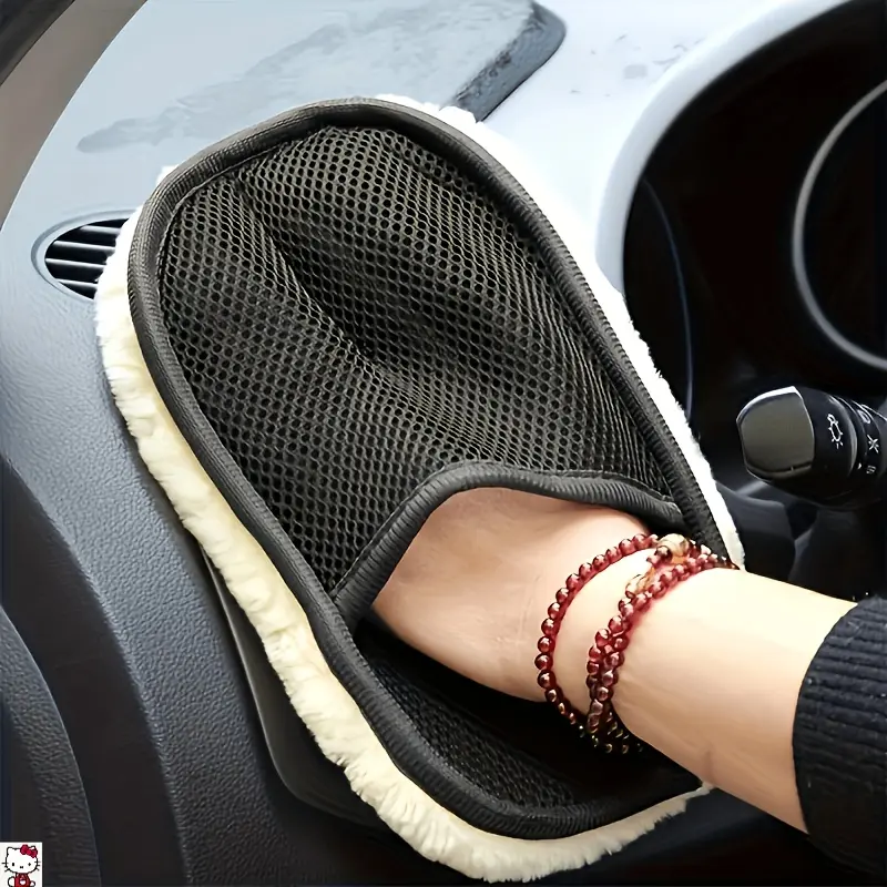 Soft Microfiber Car Cleaning Gloves - Reusable Mitt for Scratch-Free Dust Removal, Auto Detailing, Interior Care of Cars, Trucks, SUVs