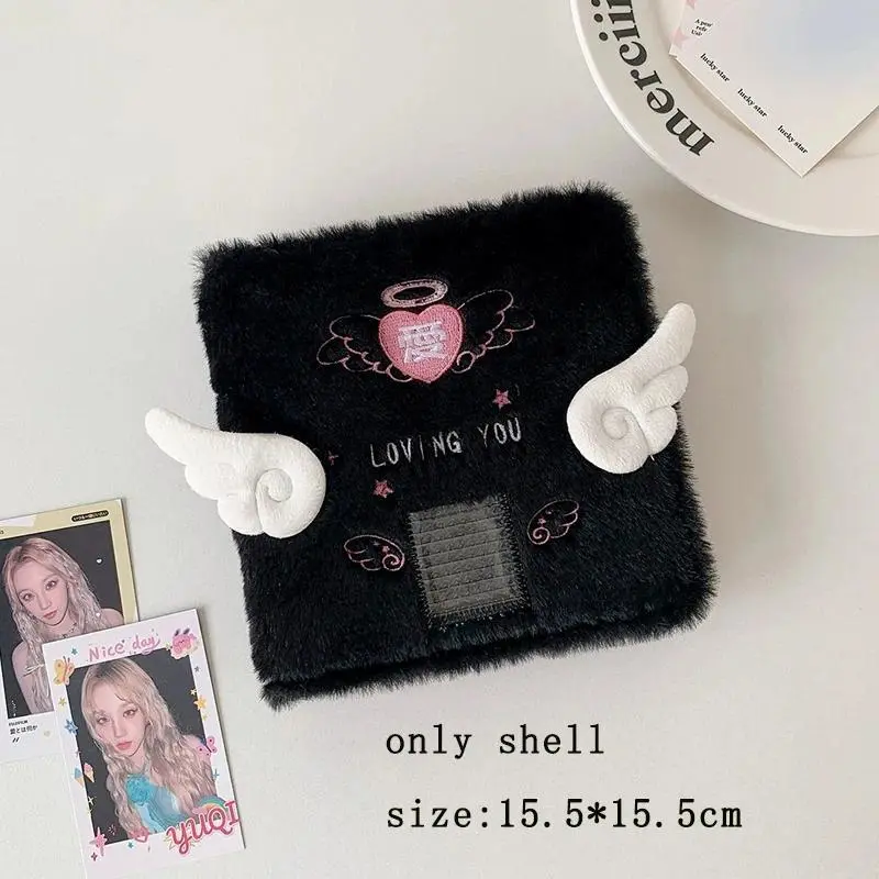 INS Plush Angel Wings A7 Photo Album 3 Inch Photocard Binder Cute Kawaii Collect Book Idol Picture Storage Loose Leaf Display