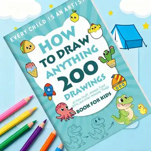200+ Step-By-Step Drawing Book, Guide for Art Lovers, Fun Illustrated Drawing Tutorial, Ideal Holiday & Birthday Gift