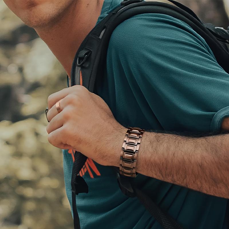 Magnetic Bracelet for Men  Stylish Titanium Steel Bracelet with Adjustable Length, Metal Clasp, 3X Strength, Perfect Gift for Him, Adjustable Bracelet  Modern Bracelet  Durable Bracelet