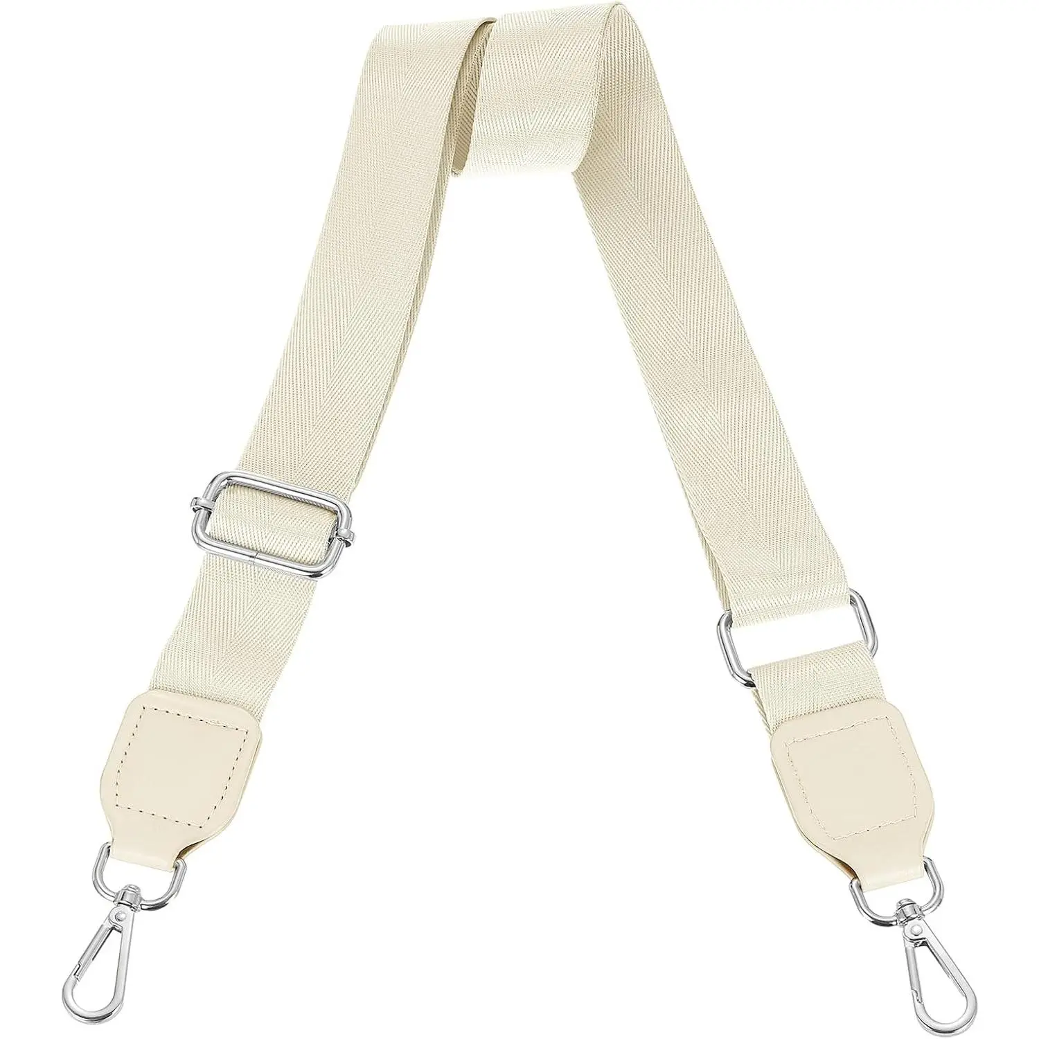Wide  Strap, 3.8cm Adjustable Purse Strap  Crossbody Strap for  Bag Handbag, Beige,  Square Mouth Buckle