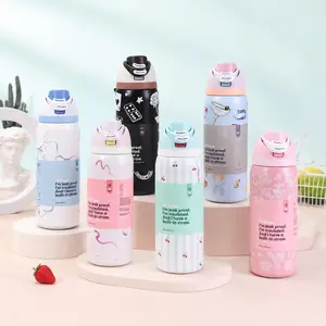 Limited Edition  0wal  Insulated Stainless Steel Water Bottle with Straw, BPA-Free Sports Water Bottle, Great for Travel, 32 Oz, Blue Bow, Pillow Fight, Pink Bow