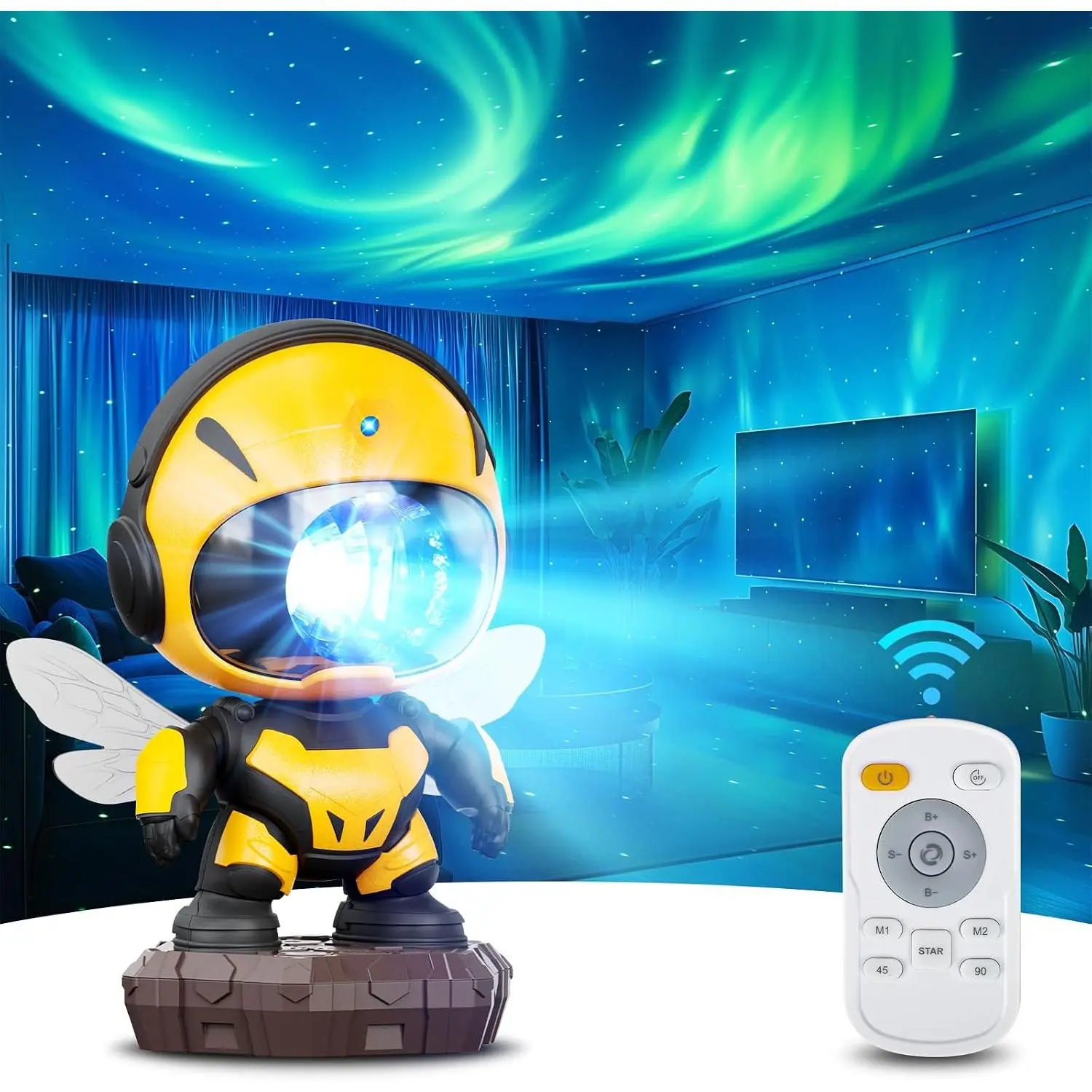 Northern Lights Galaxy  Projector with 8 Modes, Timer and Remote | Type-C Power,  Projector for Ceiling,  Night Light, 3  Seting, Room Decor,  , Birthday , Cartoon