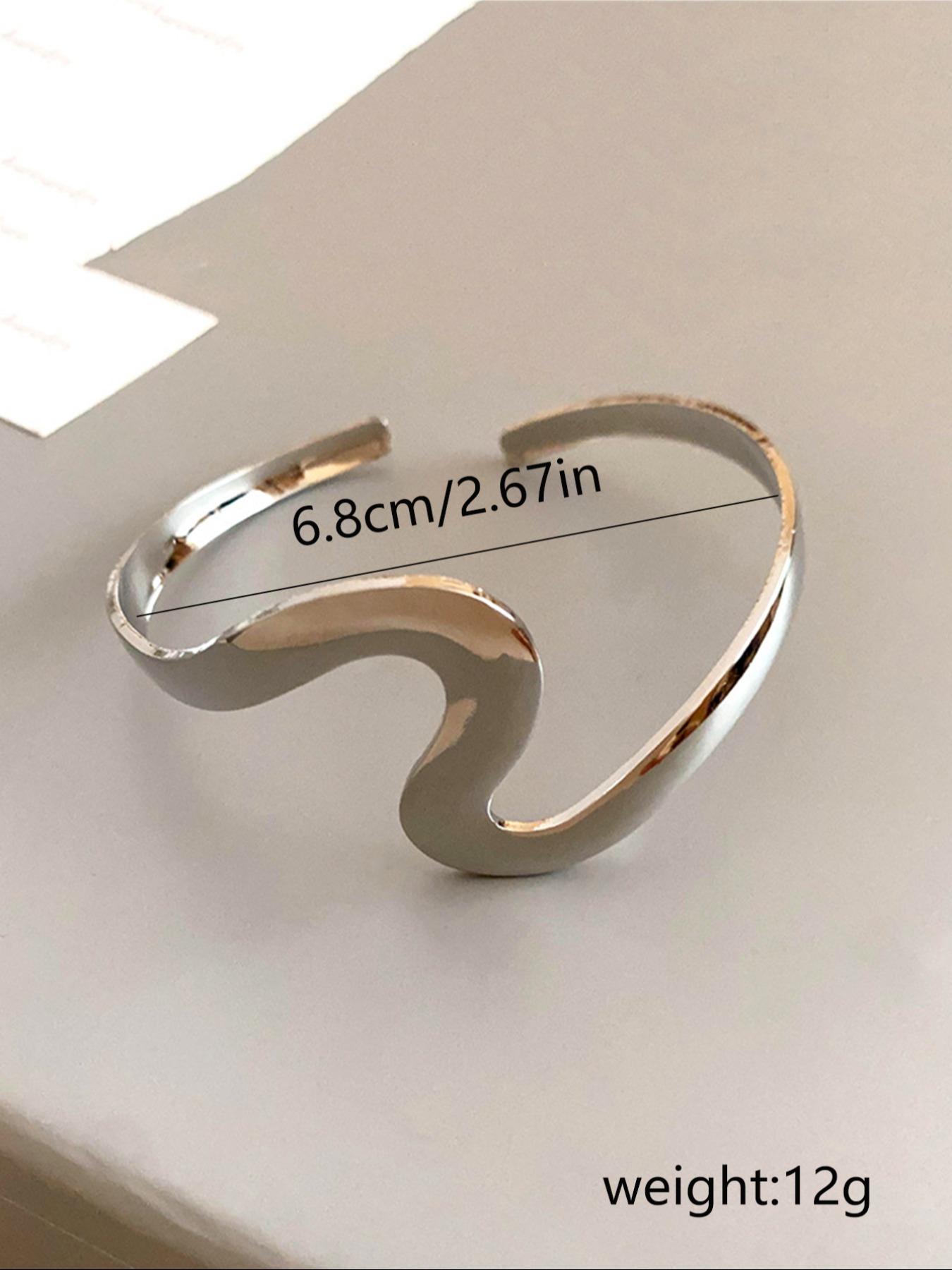 Simple Geometric Design Cuff Bangle / Armlet, Fashionable Vintage Jewelry for Women for Party, Daily Clothing Decor, Trendy All-match & Exquisite Jewelry for Birthday Gift