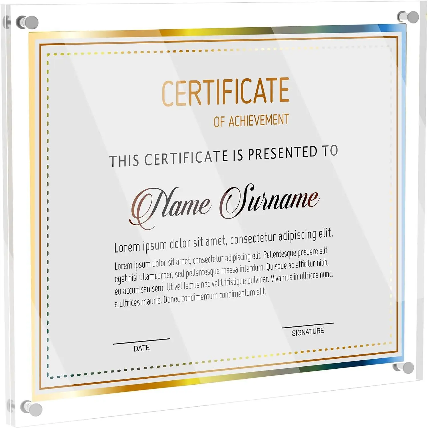 8X10  Diploma Frame,Clear Floating Picture Frame for Wall No Drill