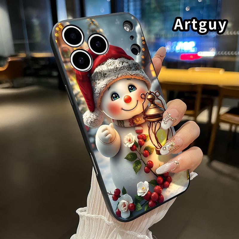 Case for iPhone 17 16 Pro Max 15 Plus 14 13 12 11 Air XS XR E Snowman's Lantern Glow Liquid Silicone Camera Protection Ultra Thin Soft Phone Cover Gift for Case for iPhone 17 16 Pro Max 15 Plus 14 13 12 11 Air XS XR E Snowman's Lantern Glow Liquid Silicone Camera Protection Ultra Thin Soft Phone Cover Gift for
