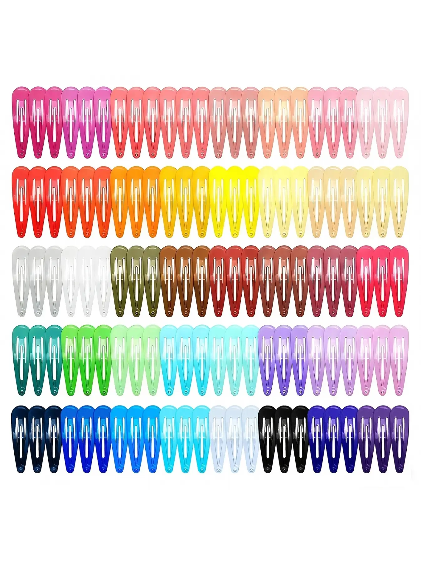 80 colorful metal snap hair clips, suitable for women, multi-color hair clips, non-slip hair clips for DIY styling