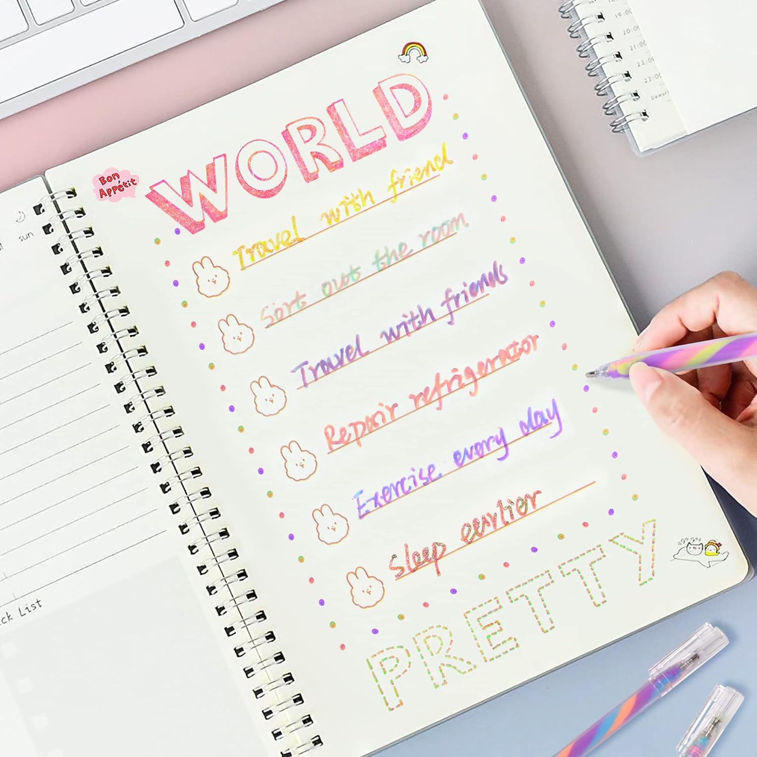 Color Changing Gel Pen Set, 6/18pcs Glitter Pen Set for Coloring Books Drawing Doodling Scrapbooking Notes, Artist Illustrating Pen, Art Craft Supplies, Coloring Materials Set