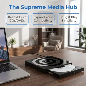 Multi system compatible external optical drive | USB 3.0+Type-C dual interface | 6-in-1 CD/DVD+/- RW burner | Equipped with SD/TF card reader | Plug and play portable optical drive | Suitable for laptops, desktops, Windows/Mac/Linux