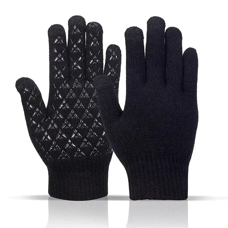 Unisex Knit Touch Screen Winter Gloves, Windproof Thermal Non Slip Warm Mittens, Quick Dry Sports Gloves for Driving Cycling
