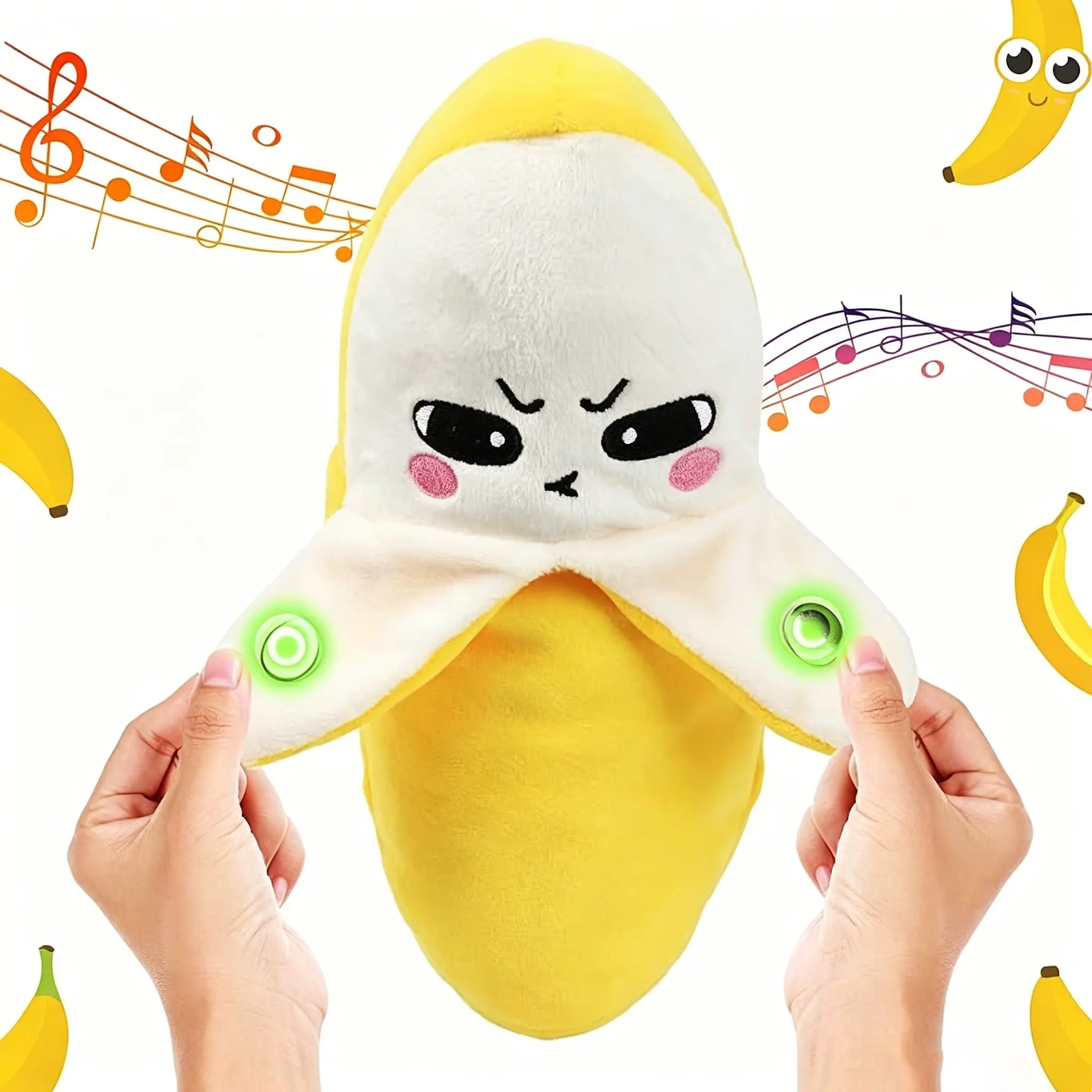 Induction Banana Fruit Rhythm Piano Plush Doll, Parent-Child Interactive Singing Fun Creative High-Aesthetic Toy, Requires Aaa Batteries