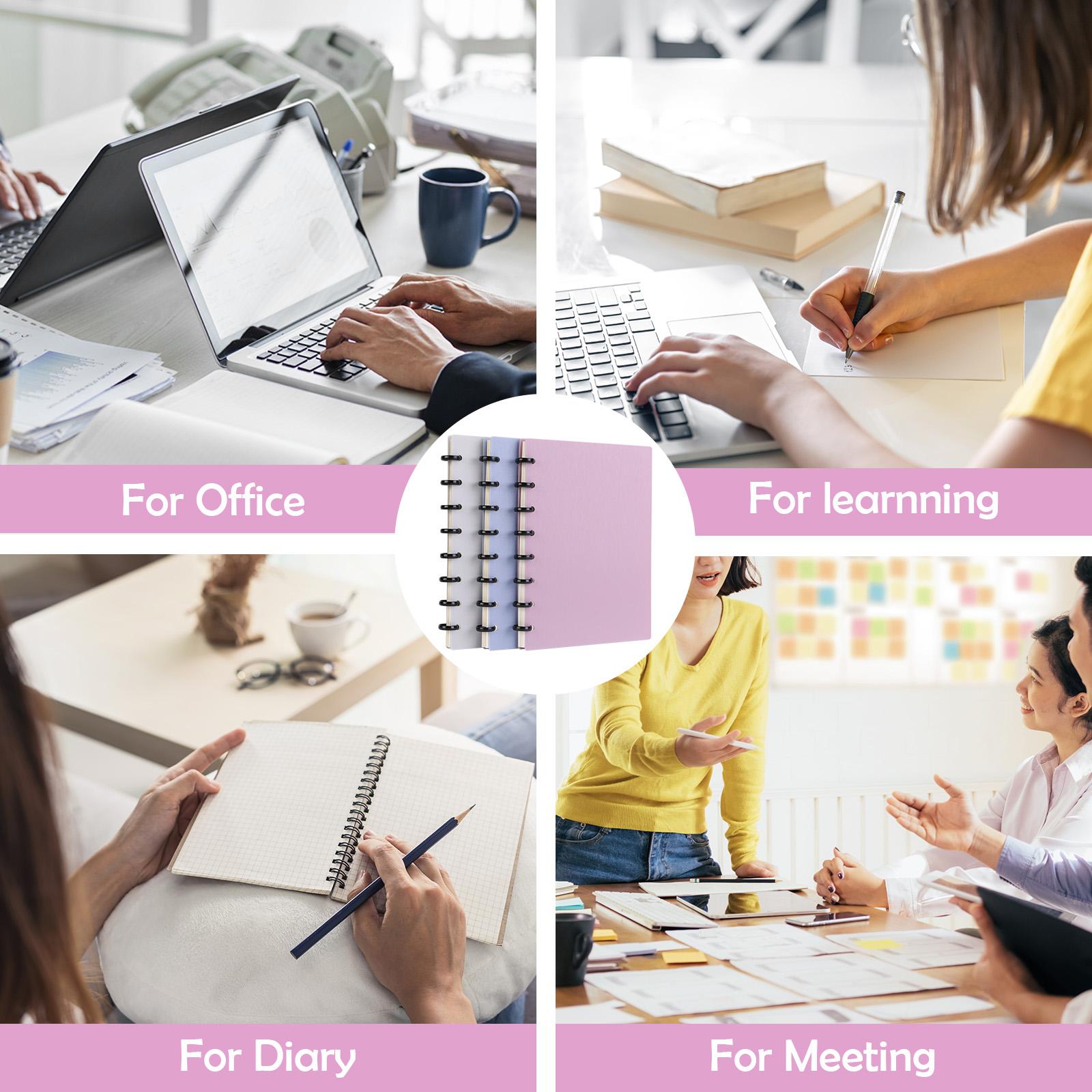 Discbound Notebook, Refillable Notebook, Durable Poly Material Cover, 60 Sheets Lined Pages, A5 Sizes - for Notes and Plans | Ideal Notebook for Students and Office Workers