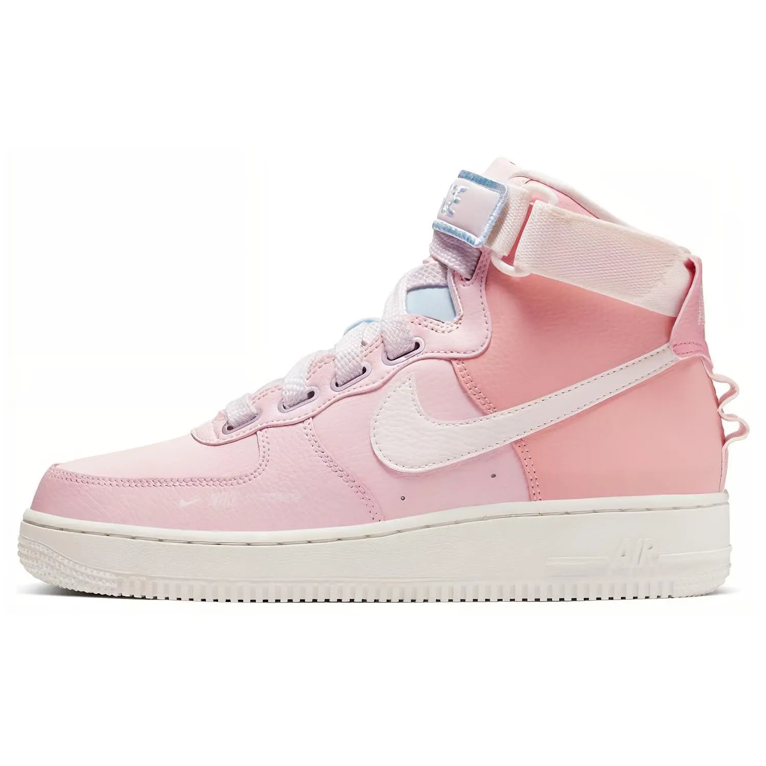 Nike Air Force 1 Utility Leather Unicorn High-Top Sneakers for Women in Light Pink Verifiable, with credentials and supporting global authentication