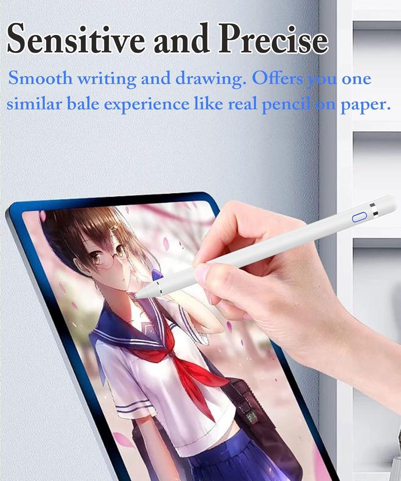 Digital Stylus Pen for Touchscreen, Stylus Pencil for iPad mini/Pro/Air, , , Android and Phone & Tablet, 1.5mm Fine Point Rechargeable Pens - White Digital Stylus Pen for Touchscreen, Stylus Pencil for iPad mini/Pro/Air, , , Android and Phone & Tablet, 1.5mm Fine Point Rechargeable Pens - White