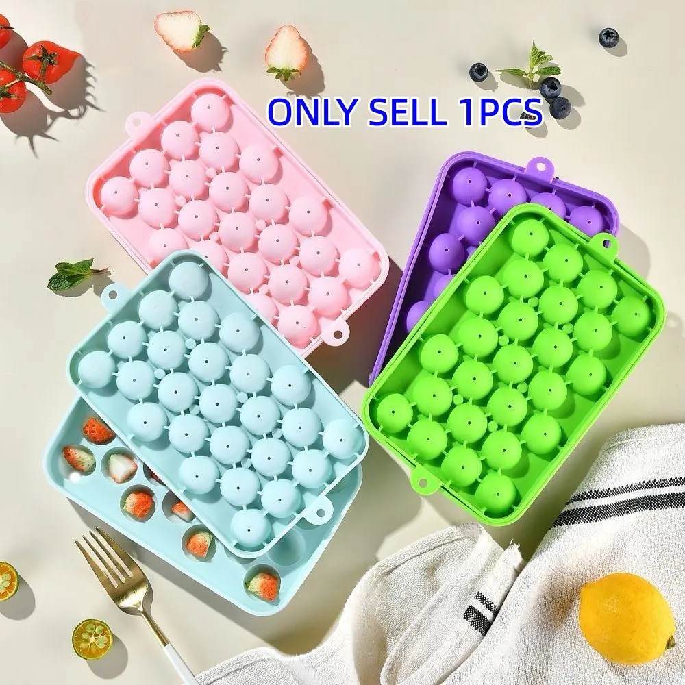 Silicone Ice Cube Tray Mold, Ice Ball Trays, Food Grade Soft Durable Reusable Non-Stick Easy Release, Perfect for Summer Drinks Parties Use, Ice Ball Molds
