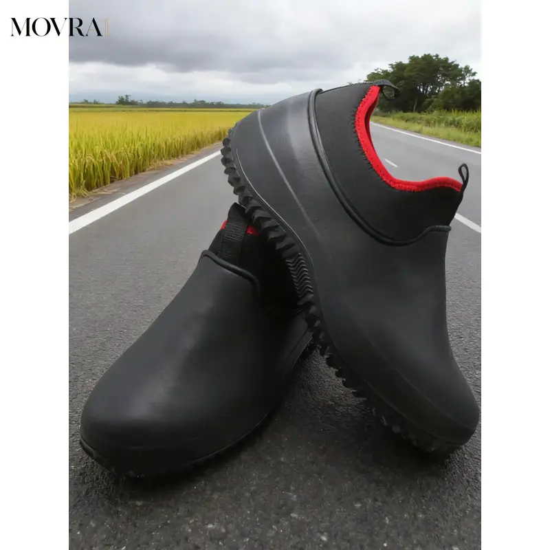MOVRA1 Unisex Low-Top Large Size Fleece Lined Outdoor Rain Shoes, Anti-Resistant Spliced Fishing Car Wash Work Boots, Waterproof Rain Boots, Footwear Boot, Protective Shoes