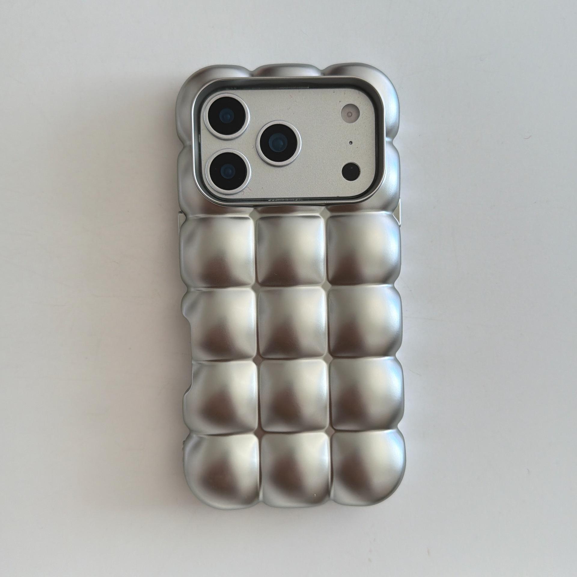 Minimalist Plated Solid Color Bubble Case for iPhone 17 Pro Max 16 15 14