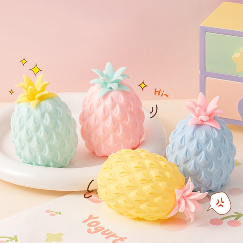 Pineapple Stress Ball Water Feeling Squishy Vent Toys Water Beads Squeeze Fidget Toy Anxiety Stress Relief Toy Sensory Squish