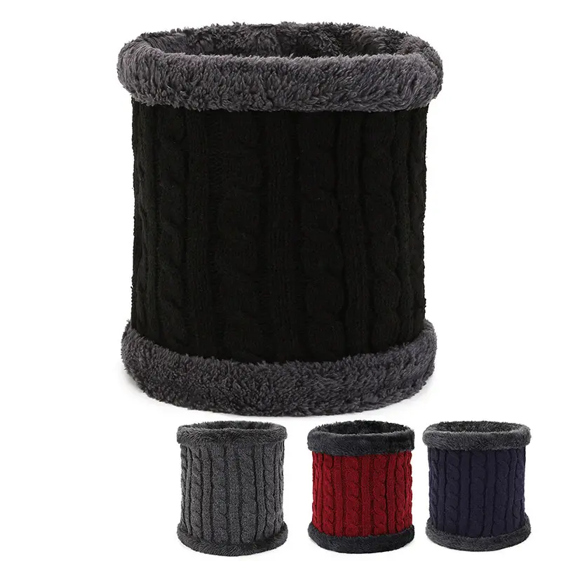 Neck Gaiter Winter Warm Knit Neck Warmer Fleece Lined Thickened Knitted Neck Tube Unisex Windproof Cycling Neck Cover Stretchy Versatile for Outdoor Commuting Autumn Winter Daily Use