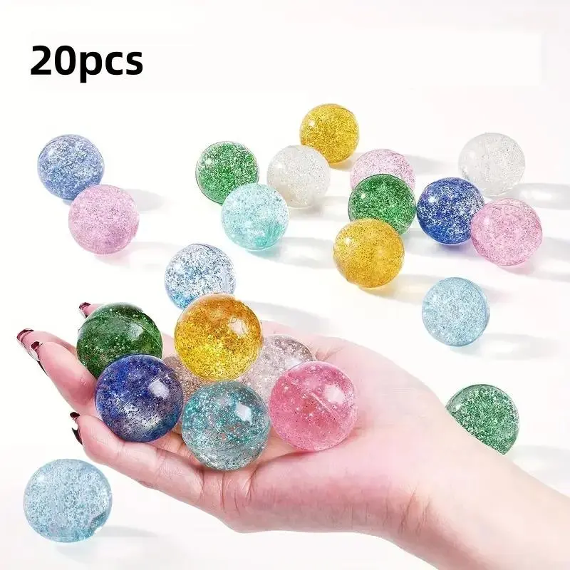 20 Colorful Flashing Bouncy Balls, Party Gift Set, Party Favor Packs, Perfect for Gifts, Prizes, Birthday Bag Fillers, 27mm Multicolor Rubber Balls