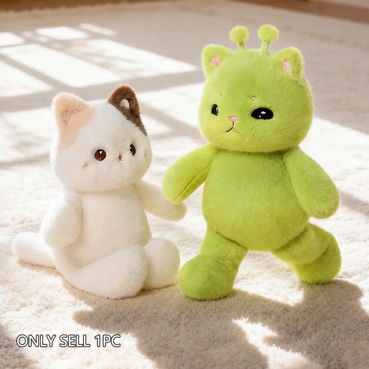 40cm/50cm Running Cat Plush Toy, Soft Fluffy Filled Animal, Alien Cat/ Black Cat/Calico Cat, Ideal Gift for Cat Lovers, Room Decor, Birthday, Graduation, Wedding, Christmas
