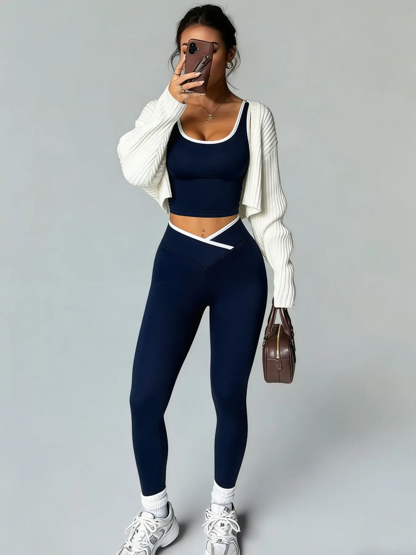 Women's Two-Piece Sport Set, Summer Casual Workout Outfit, Thin Breathable Lightweight Fabric, Fitness Set with Sports Bra and Butt Lifting Yoga Pants, High Waist Activewear