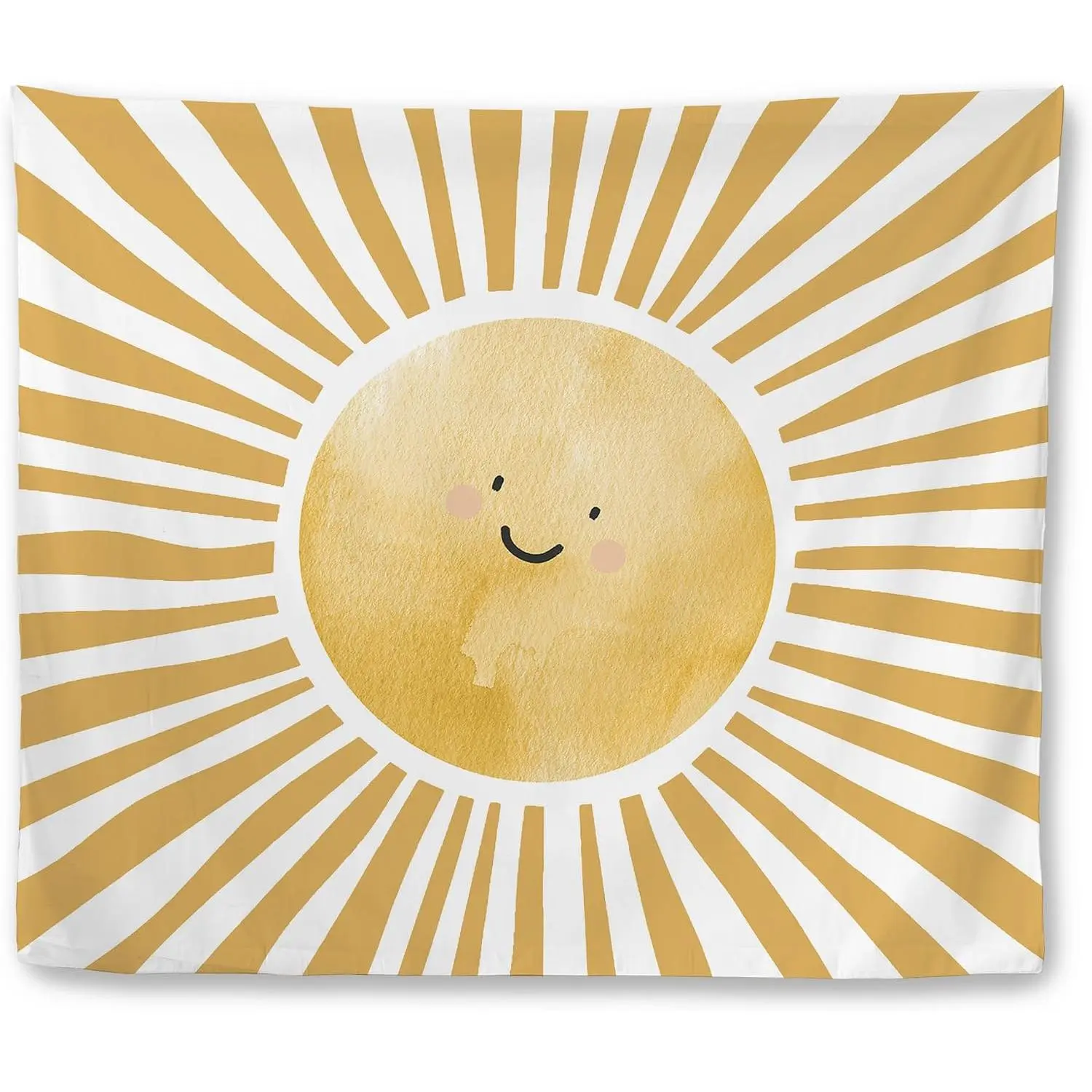 Mcehtle Lightweight Boho Smiling Sun Sunburst Nursery Tapestry, Kids Wall Hanging Decor, Birthday Gift Ideas for Kids Nursery Room, 50x60 in